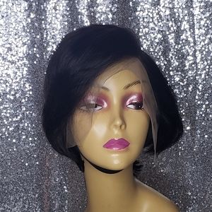 6in short lace front wig /virgin hair wig